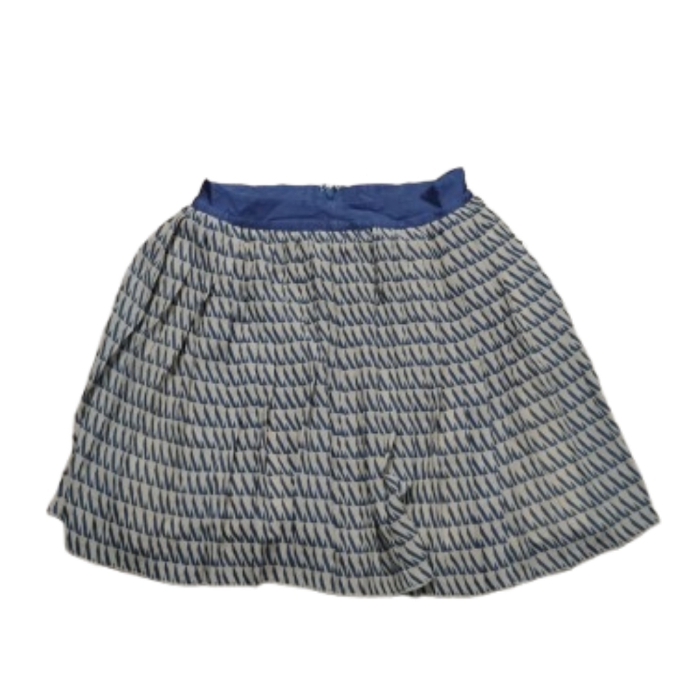 Club Monaco Art Deco Geometric Chiffon Pleated Mini Skirt Sz 2